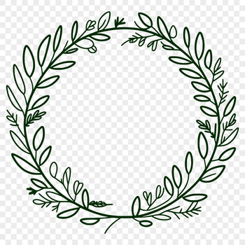 A floral design consisting of intertwined elements, forming a circular shape.