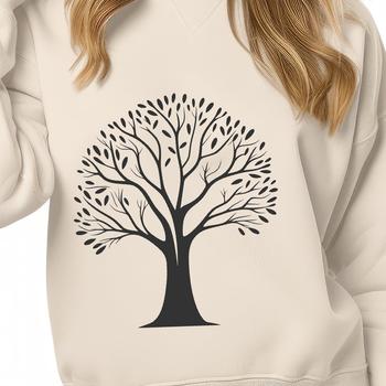 A stylized illustration of a tree in vector format, suitable for cutting machine designs and commercial printing.