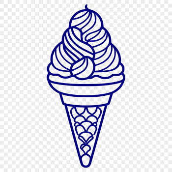 Illustrative vector design of a colorful ice cream cone with toppings.