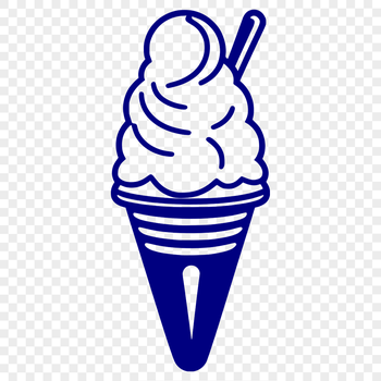 A colorful illustration of a cone filled with ice cream, perfect for food and dessert-themed designs.