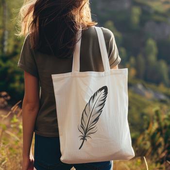 A single white feather with smooth edges and subtle texture, suitable for digital use as a vector graphic.