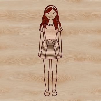 An SVG illustration of a girl.