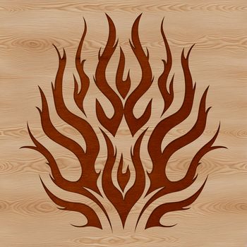 Illustration of fire shapes with bold lines and smooth curves, suitable for digital design applications.