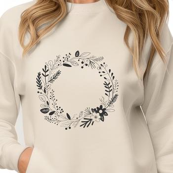 An SVG file representation of a decorative floral arrangement made into a circular shape.