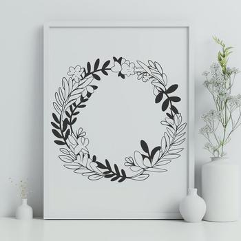 A digital floral wreath design, suitable for cutting machines like Cricut or laser cutters.