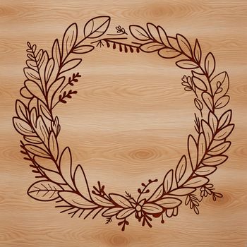 A circular floral arrangement used as a decorative element, designed in vector format.