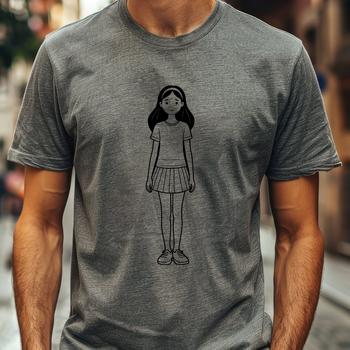 A young girl illustration created using vector art.