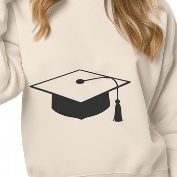 A stylized representation of a graduation cap, suitable for use in educational contexts.