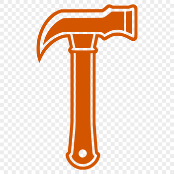 Vector illustration of a hammer, suitable for graphic design projects and cutting machine stencils.