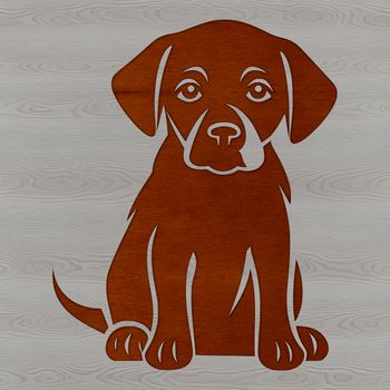 Vector illustration of a sitting Labrador Retriever dog for personal or commercial use.