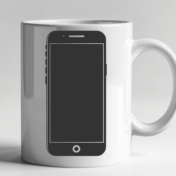 Close-up illustration of a modern smartphone with sleek design and touchscreen interface.