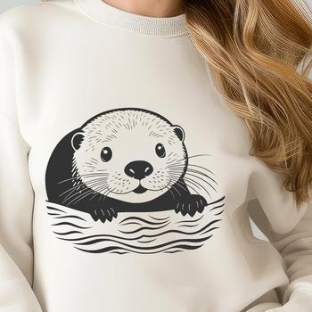 A realistic illustration of a otter in a natural environment.