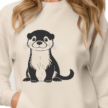 A vector illustration of a playful otter animal in a naturalistic pose.