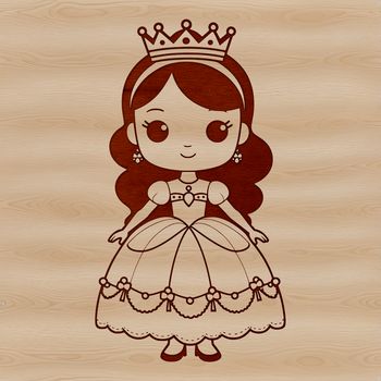 A regal young woman with a crown on her head, suitable for various design projects.