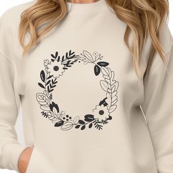 A floral wreath design created in vector format.