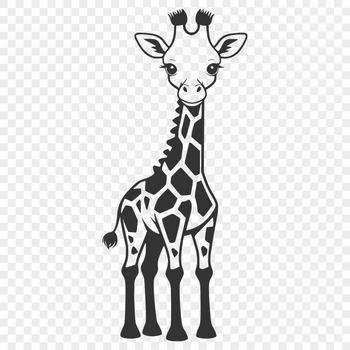 A high-quality digital illustration of a giraffe, suitable for vector design and cutting machines.