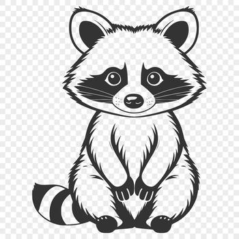 A vector illustration of a raccoon in various formats, suitable for cutting machines and digital design tools.