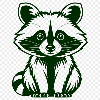 A vector illustration of a racoon in a detailed design style suitable for cutting machines or laser cutting.