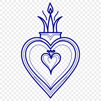 A detailed illustration of the Sacred Heart in vector format.