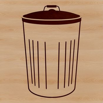 A simple vector design of a trash can, ideal for graphic design and printing.