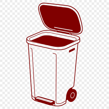 An SVG illustration of a modern trash can with a lid.