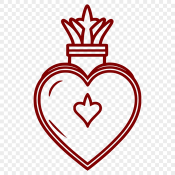 A detailed vector illustration of the Sacred Heart, suitable for religious and spiritual contexts.