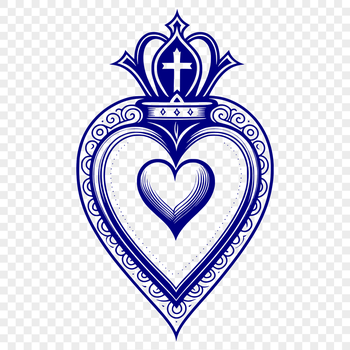 Sacred Heart icon in vector format, ideal for clip art and design projects.
