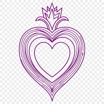 Vector illustration of the Sacred Heart symbol, a sacred religious icon.