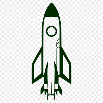 Vector design of a futuristic spaceship in orbit around a distant planet