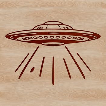 A stylized illustration of a spaceship in space, suitable for use as a template or clip art.