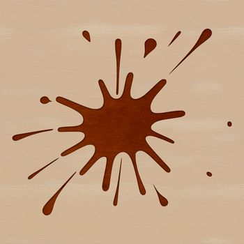 A stylized illustration of a splat shape with rounded edges.
