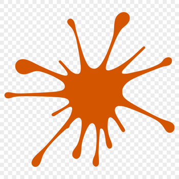 A colorful splat shape made up of irregular curves and lines.