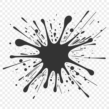A circular splat shape with irregular edges, designed as a vector graphic for digital use.