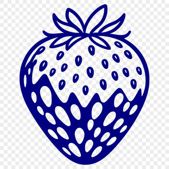 An SVG design of a juicy strawberry fruit on a white background.