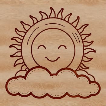 A high-quality vector illustration of the sun in bold, bright colors.