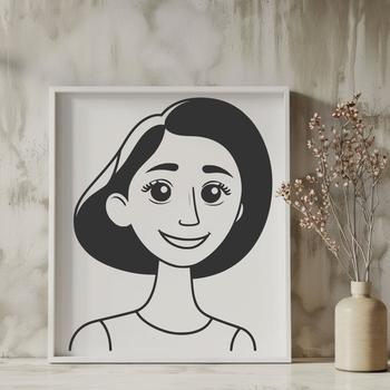 A high-quality SVG illustration of a woman in simple design.