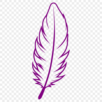 A high-quality vector illustration of a single bird's feather, suitable for various design applications.