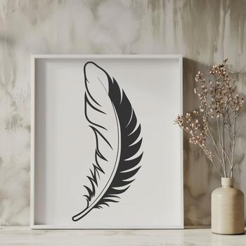A high-quality vector illustration of a single feather, suitable for digital and craft projects.