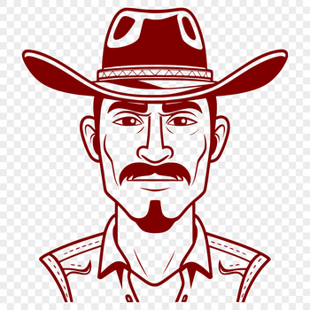 A digital illustration of a cowboy in vector format.