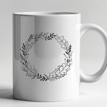 A digital illustration of a wreath created with vector art techniques suitable for cutting machines and laser cutters.
