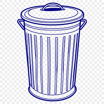 A vector illustration of a trash can with a lid, ideal for various graphic designs.