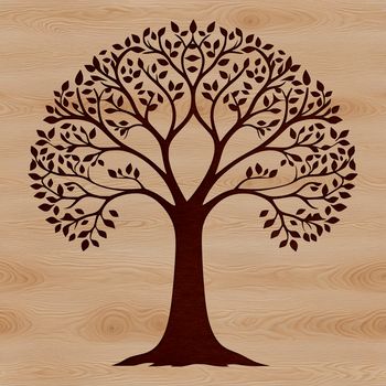 Illustrative tree design in a vector format, suitable for cutting machines and digital art software.