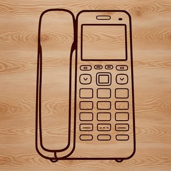 Simple vector illustration of a classic telephone with a cordless receiver.