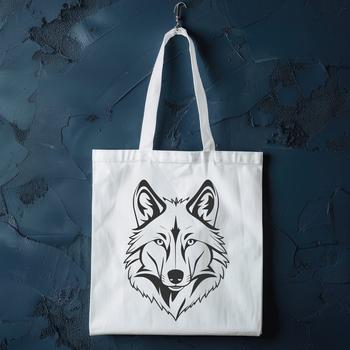 A wolf's face rendered as a scalable vector graphic image.