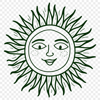 A stylized graphic representation of the sun used in vector art and design.