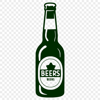 A digital illustration of a beer bottle in a minimalist style.