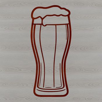 A stylized illustration of a beer glass containing a cold drink.