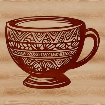 An illustration of a cup, suitable for use as vector art in digital designs.