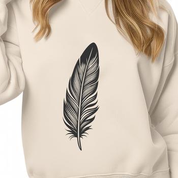 An isolated graphic of a feather designed as a cuttable design for crafting tools like Cricut machines.