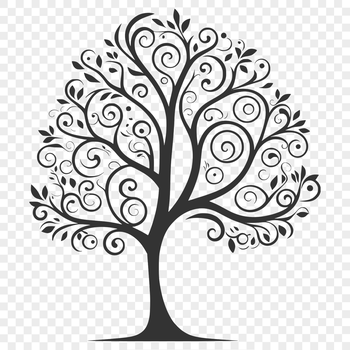 A high-quality vector illustration of a single tree in detail, suitable for various design projects.